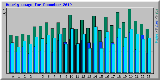 Hourly usage for December 2012